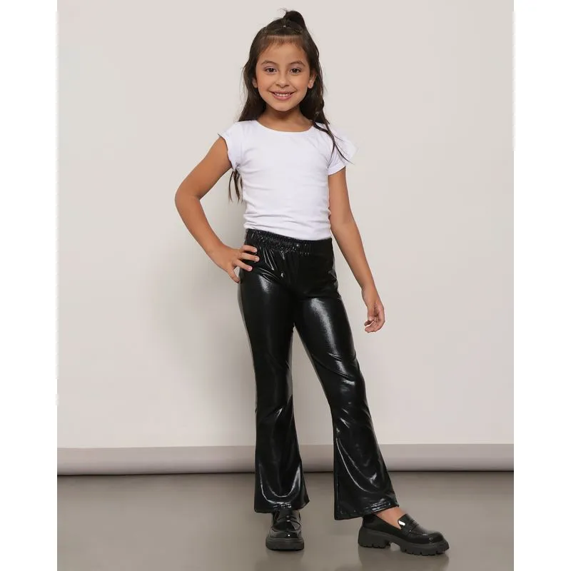Calça Infantil Flare Cirrê Preta 6