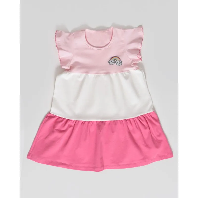 Vestido Bebê Recortes Três Marias Rosa 3
