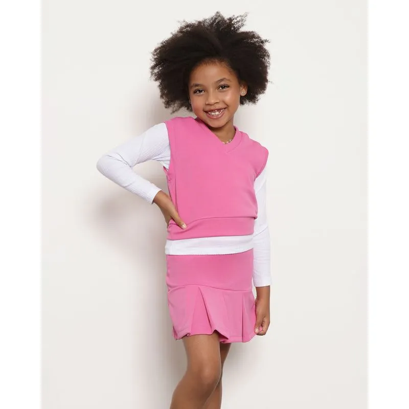Colete Infantil Texturizado Rosa 8