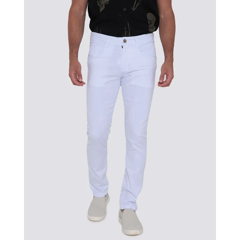 Calça Sarja Masculina Slim Branca 36