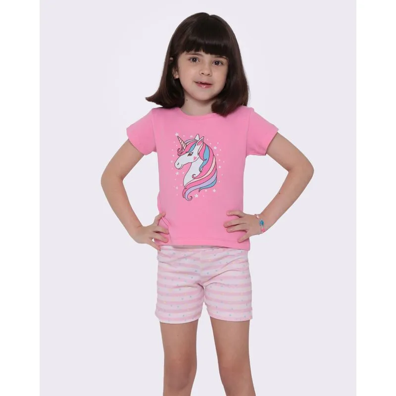 Conjunto Infantil Estampa Unicórnio Rosa 8