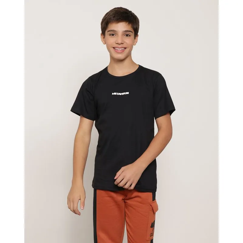 Camiseta Juvenil Metaverse Manga Curta Preta 16