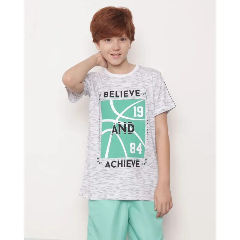 Camiseta Juvenil Flamê Manga Curta Branca 10