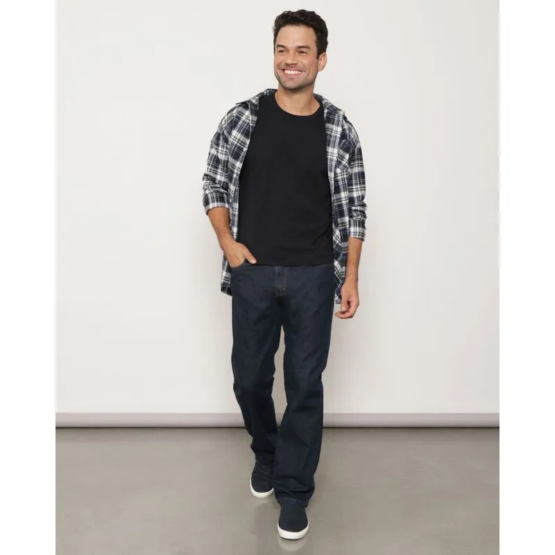 Calça Jeans Masculina Reta Azul 48