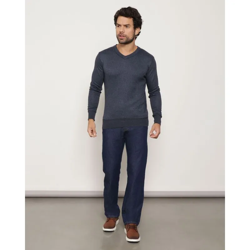 Calça Jeans Masculina Reta Azul Médio 46