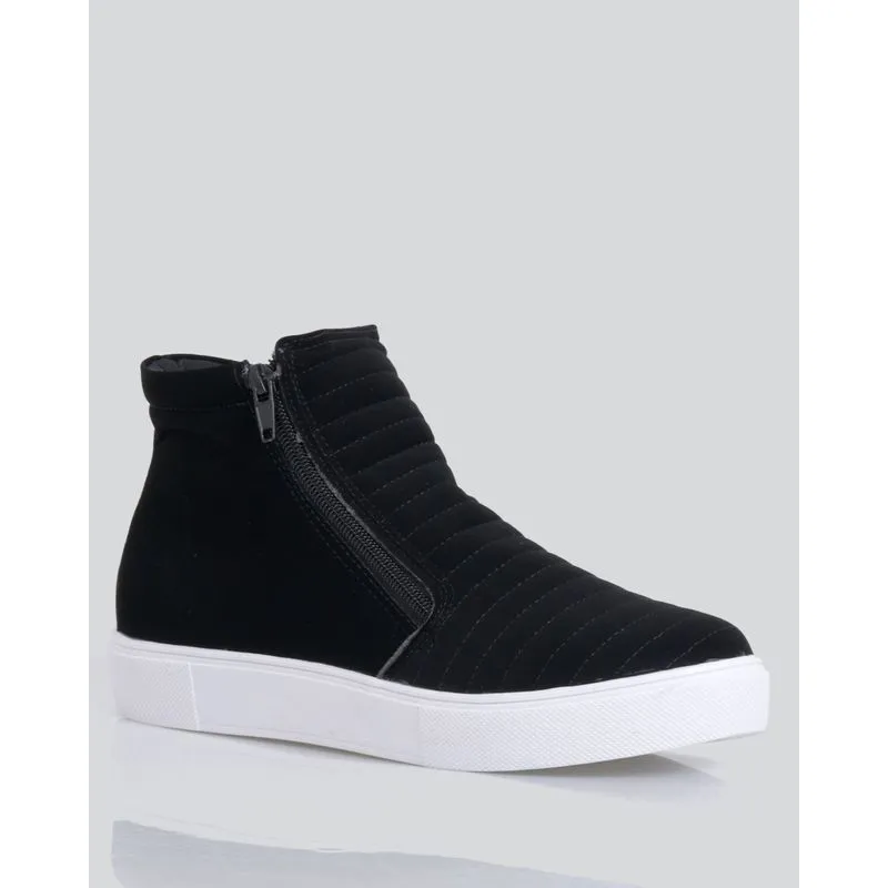 Tênis Feminino Cano Alto Nobuck Preto 39