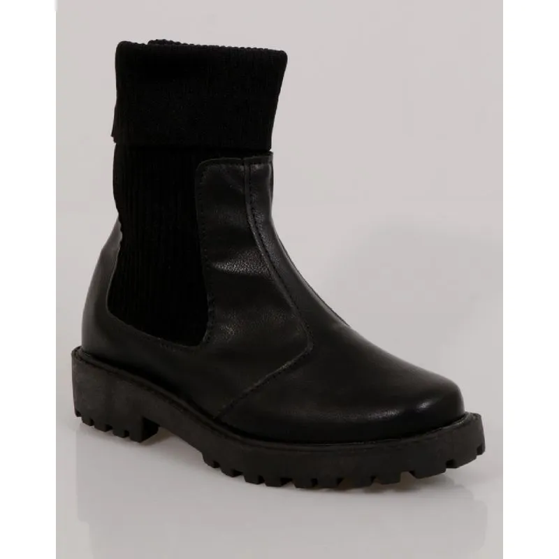 Bota Coturno Feminino Tratorado Preto 39