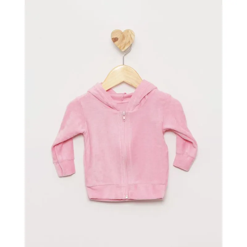 Jaqueta Bebê Com Capuz Plush Unicórnio Rosa Claro M