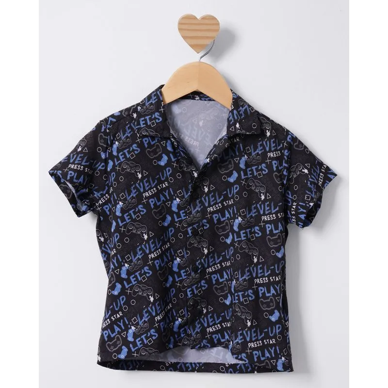 Camisa Bebê Manga Curta Estampa Game Preta 1