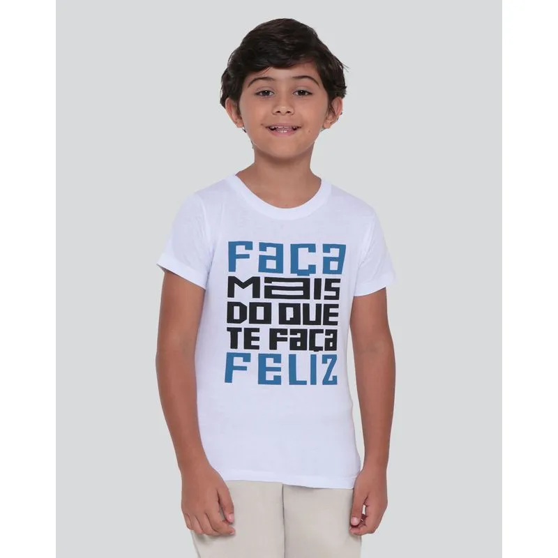Camiseta Infantil Estampa Frase Branca 6