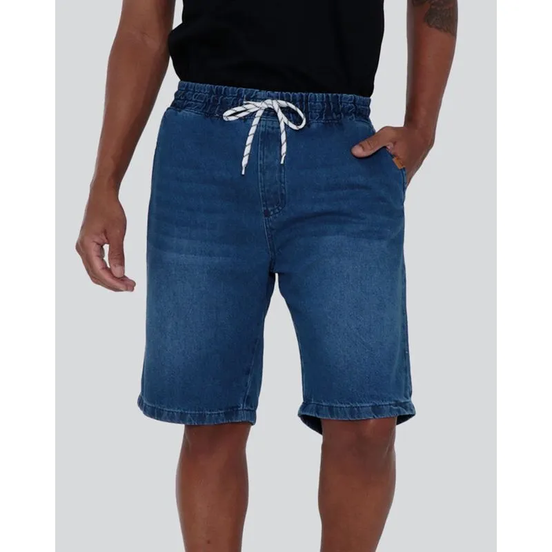 Bermuda Jeans Masculina Bolsos Azul P
