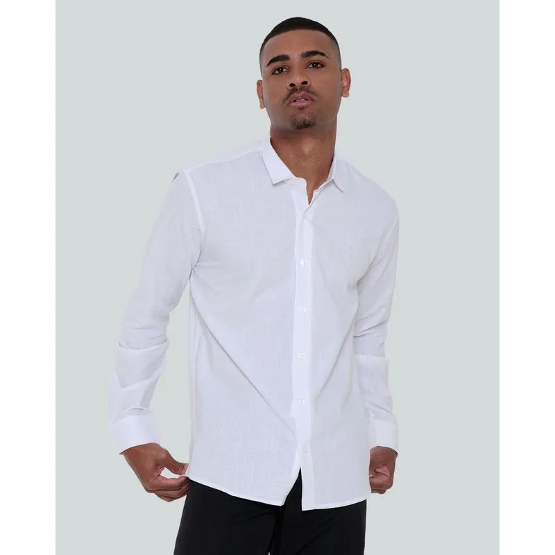 Camisa Masculina Manga Longa Branca 2