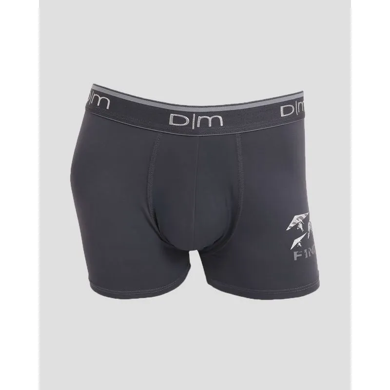 Cueca Masculina Boxer Microfibra Estampa Cinza Escuro G