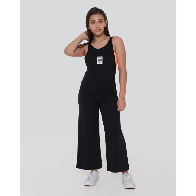 Macacão Juvenil Pantalona Top Tomara Que Caia Preto 12