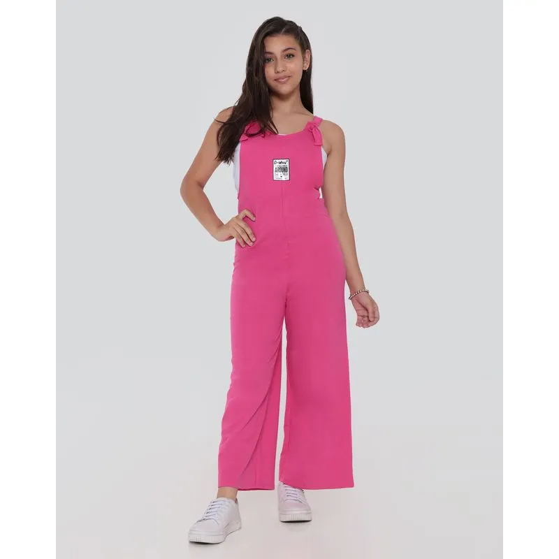 Macacão Juvenil Pantalona Top Tomara Que Caia Rosa 12