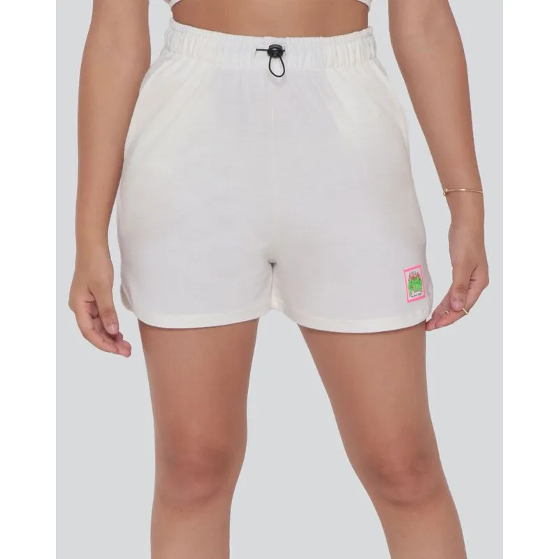 Short Juvenil Moletinho Elástico Off White 18