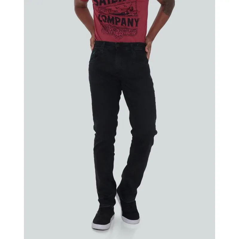 Calça Jeans Masculina Slim Bolso Preta 48