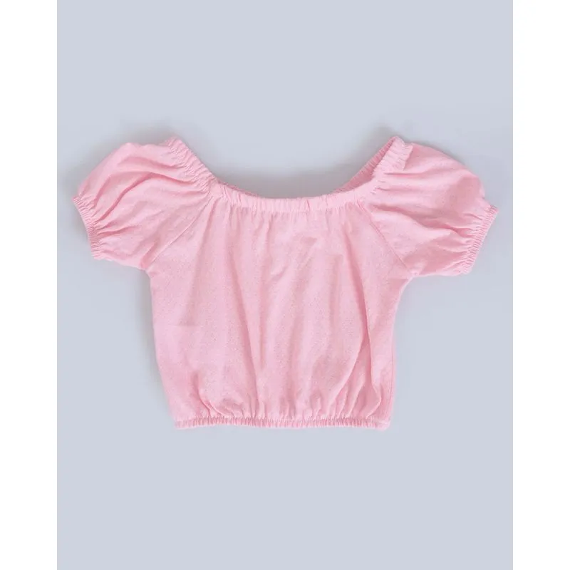 Blusa Bebê Cropped Ciganinha Laise Rosa 3