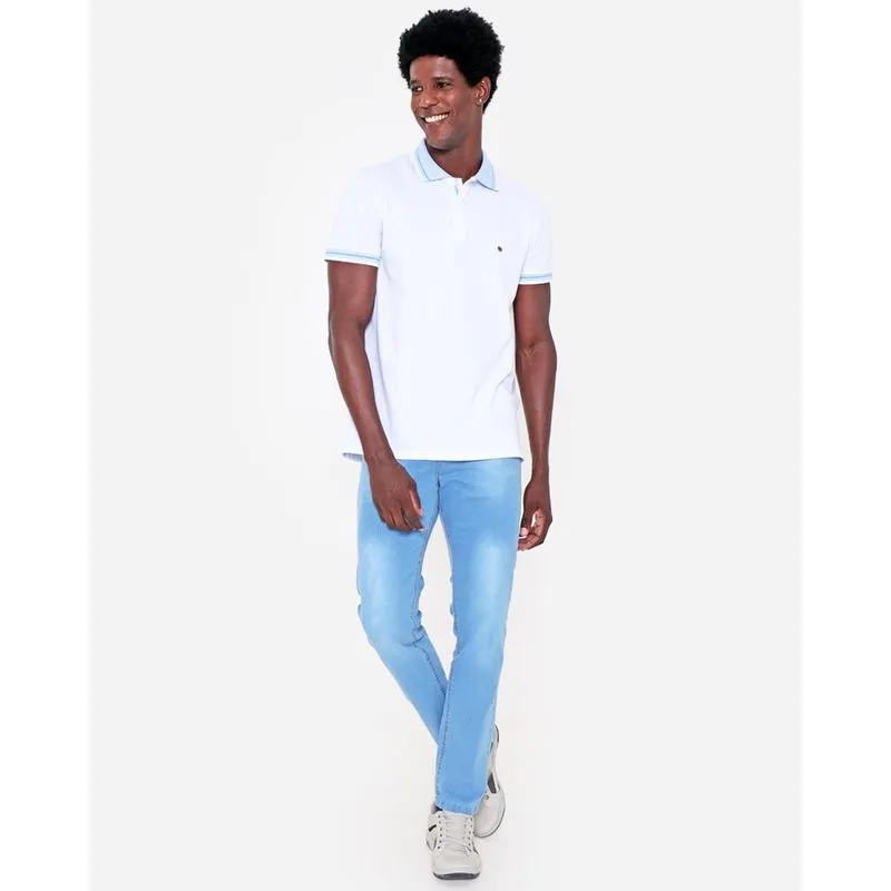 Calça Jeans Masculina Básica Reta Azul 46