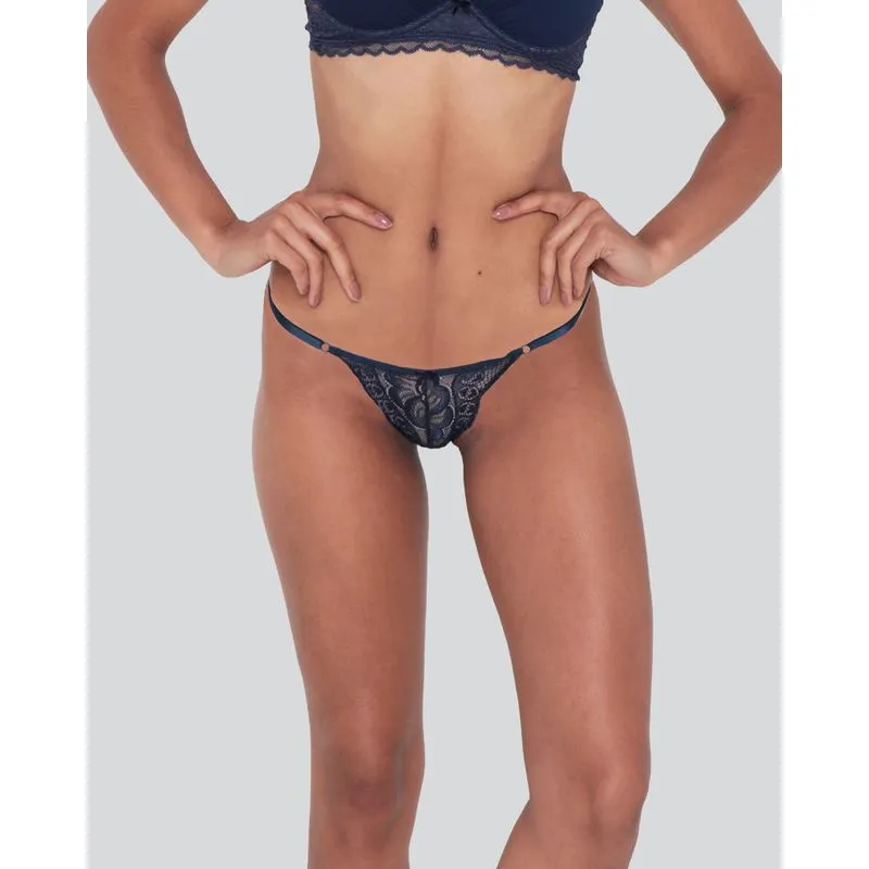 Calcinha Feminina Avulsa String Renda Marinho M