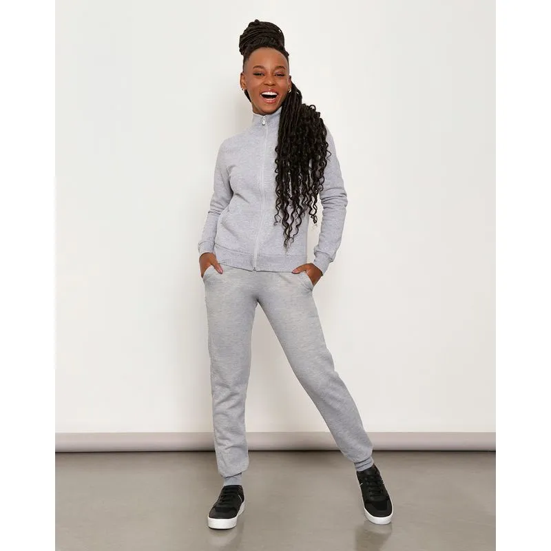 Calça Moletom Feminina Jogger Cinza GG