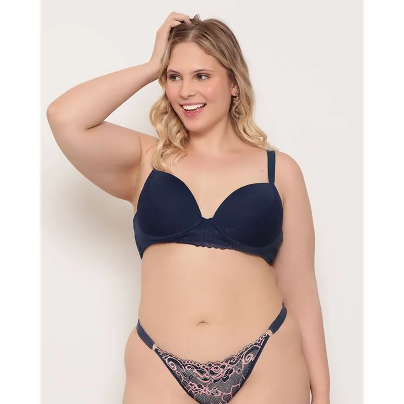 Sutiã Plus Size Feminino Base Com Bojo Marinho 52