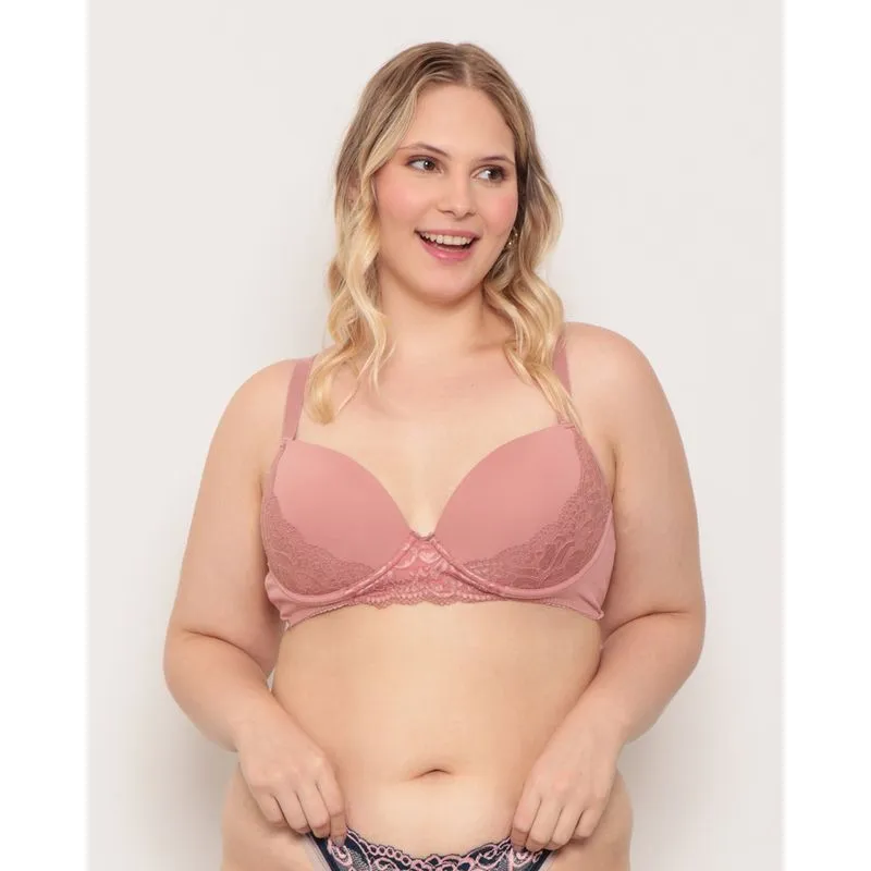 Sutiã Plus Size Feminino Base Com Bojo Rosa 52