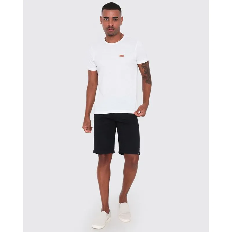 Bermuda Sarja Masculina Reta Preta 38