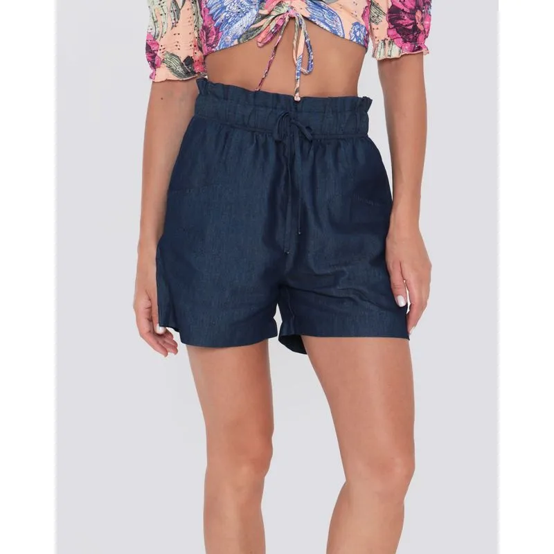 Short Jeans Feminino Clochard Azul Escuro GG