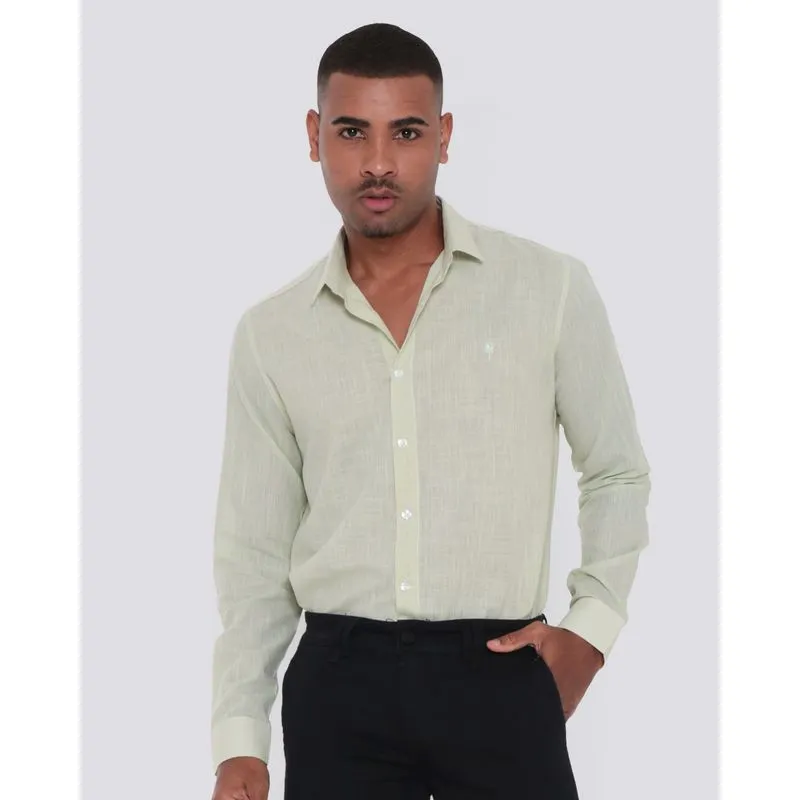 Camisa Masculina Flamê Manga Longa Verde Claro 1