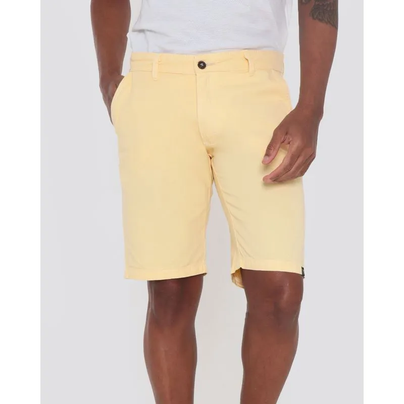 Bermuda Sarja Masculina Reta Amarela 42