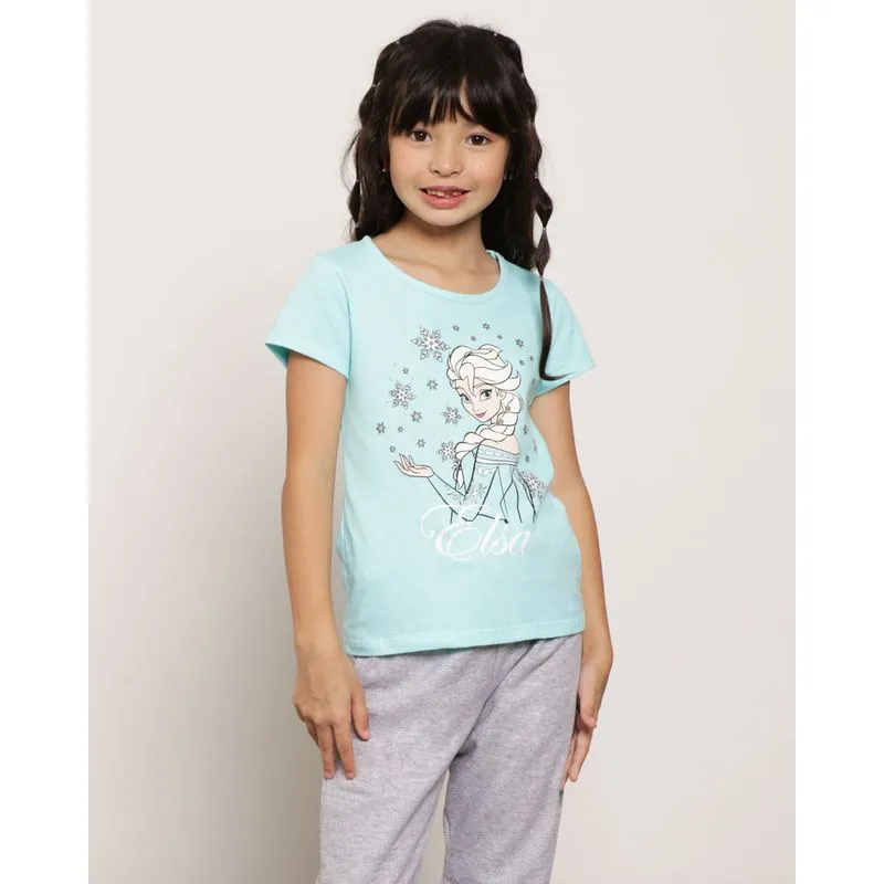 Blusa Infantil Elsa Frozen Disney Azul 4