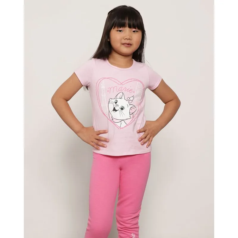 Blusa Infantil Com Estampa Gata Marie Disney Rosa 10