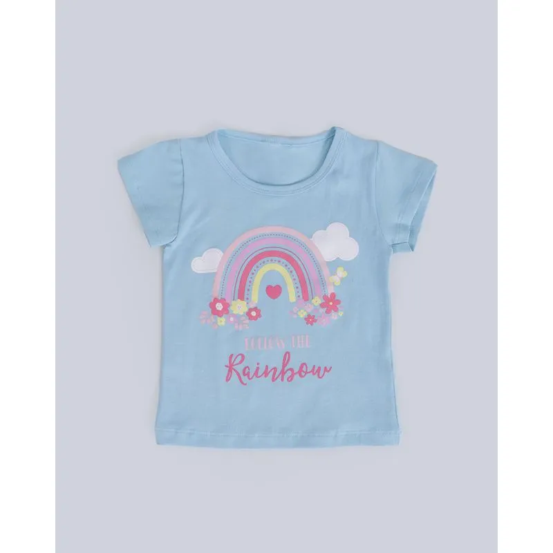 Blusa Bebê Arco-Íris Azul Claro 3