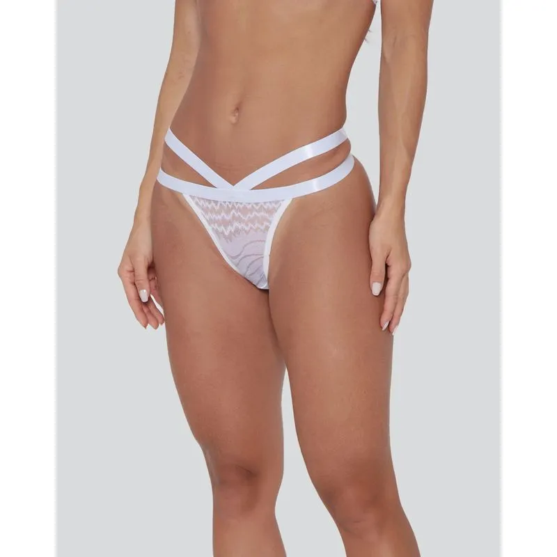 Calcinha Feminina Avulsa String Cós Duplo Renda Branca M