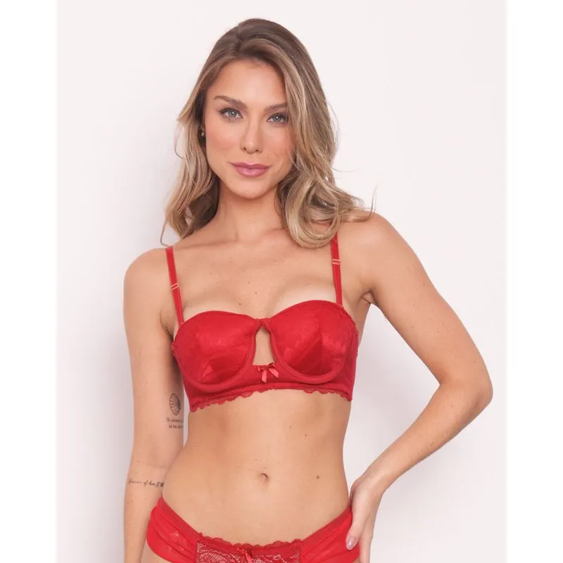 Sutiã Avulso Com Bojo Meia Taça Vermelho 46