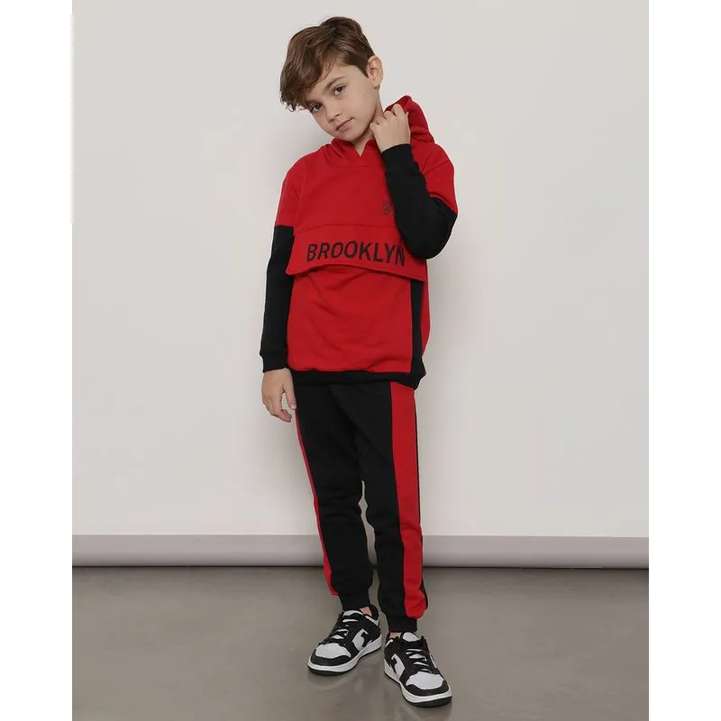 Conjunto Moletom Infantil Com Capuz Vermelho 10