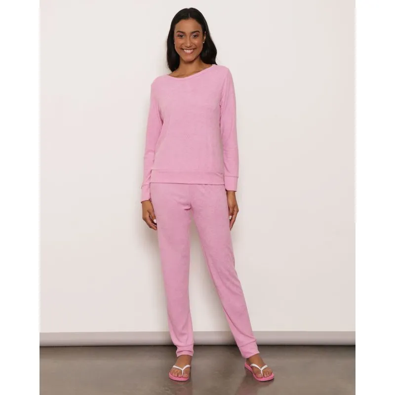 Pijama Feminino Longo Boucle Rosa GG