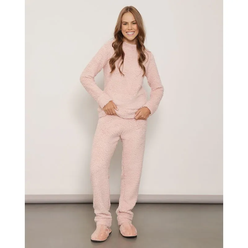 Pijama Feminino Longo Sherpa Rosa GG
