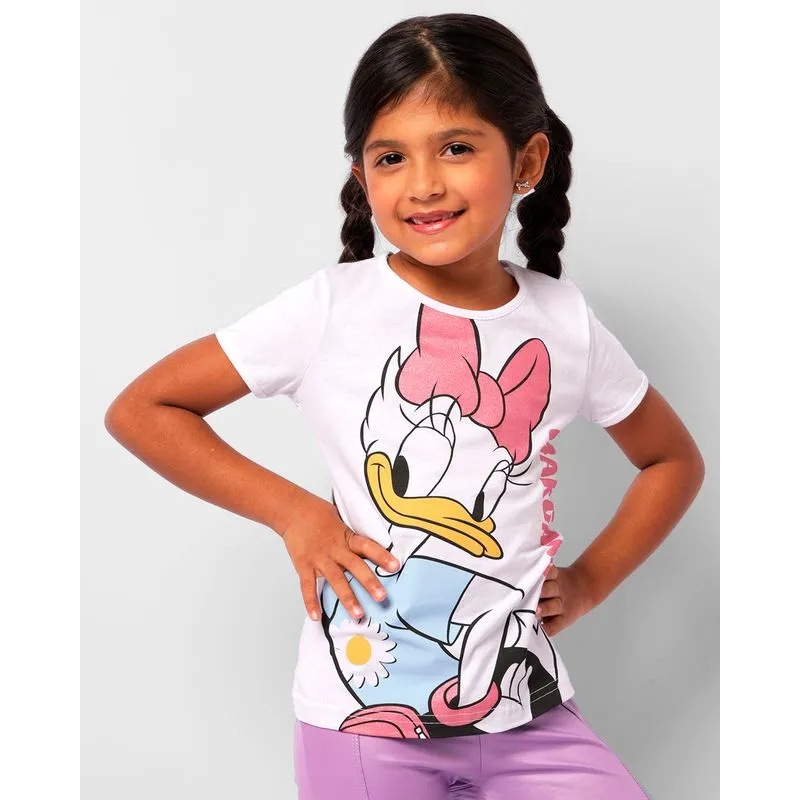 Camiseta Infantil Algodão Disney Margarida Branca 6