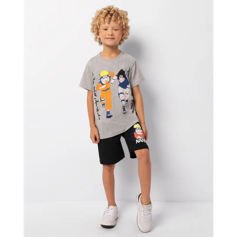 Bermuda Infantil Moletinho Estampa Naruto Preta 10