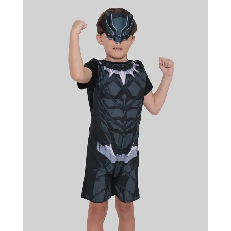Macacão Infantil Pantera Negra Marvel Preto 4