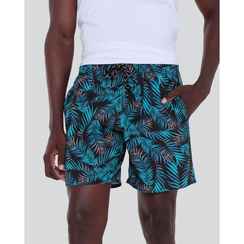 Bermuda Masculina Praia Floral Preta P