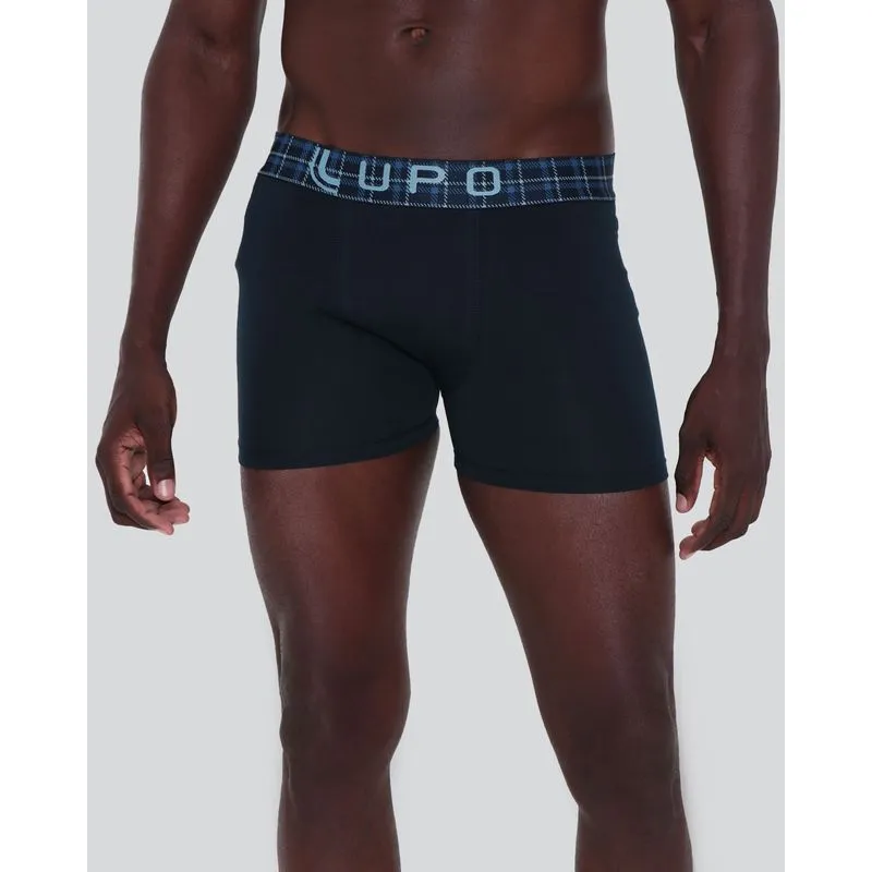 Cueca Masculina Boxer Xadrez Lupo Azul Marinho M