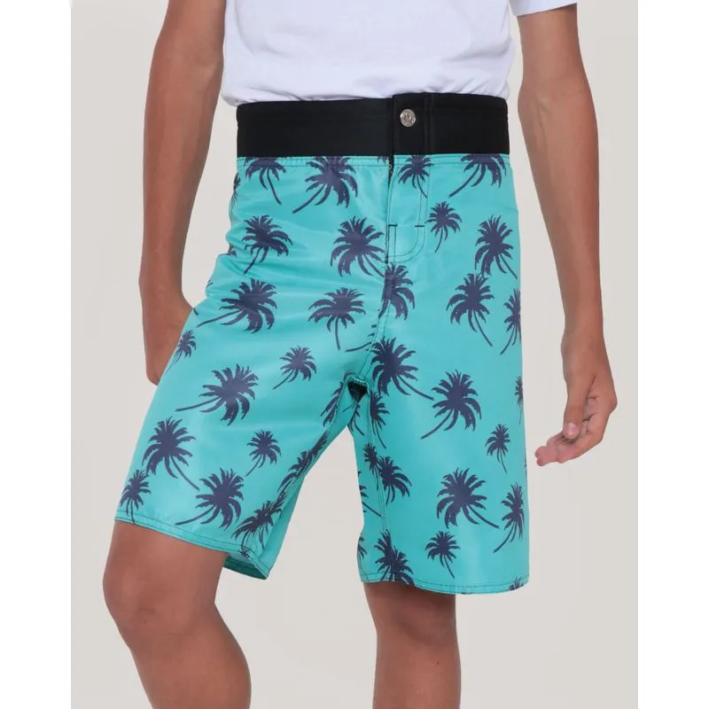 Bermuda Surf Juvenil Estampa Coqueiros Verde 12