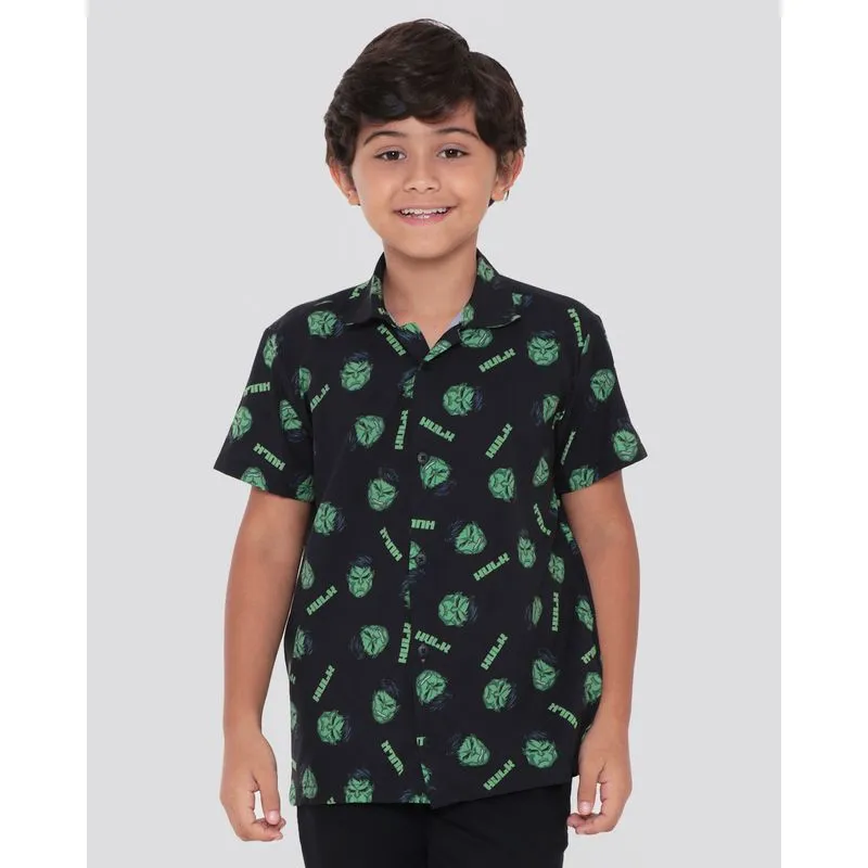 Camisa Infantil Estampa Hulk Marvel Preta 4