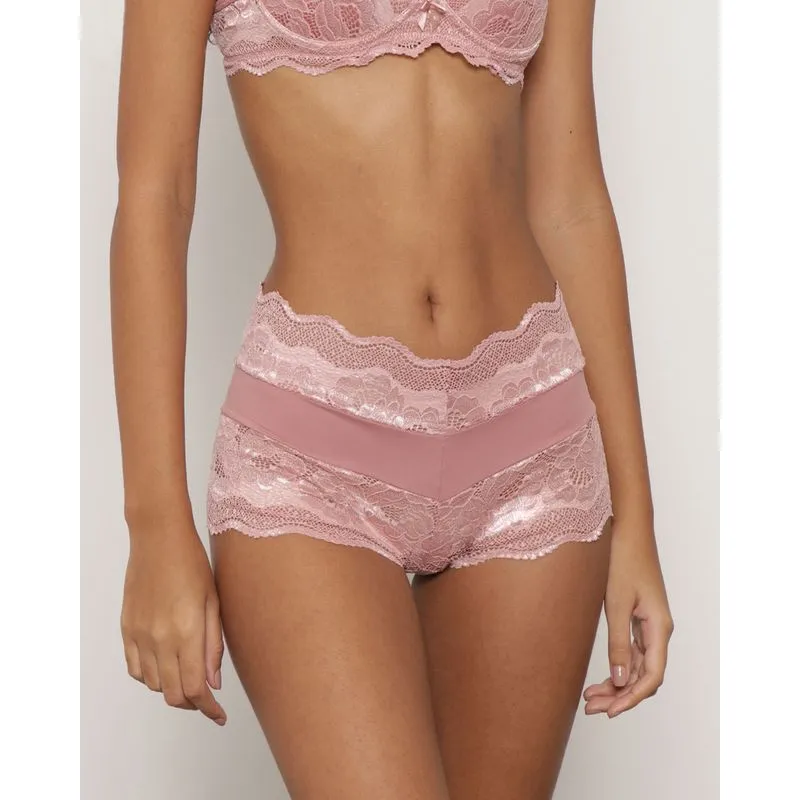 Calcinha Feminina Avulsa Caleçon Renda Rosa G