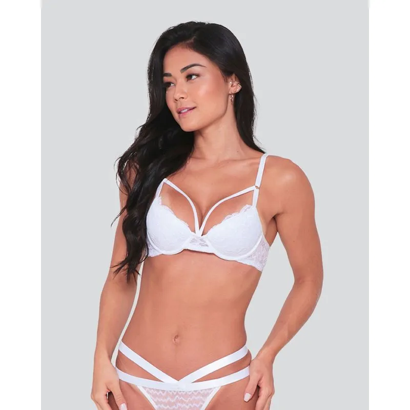 Sutiã Avulso Push Up Strappy Renda Branco 46