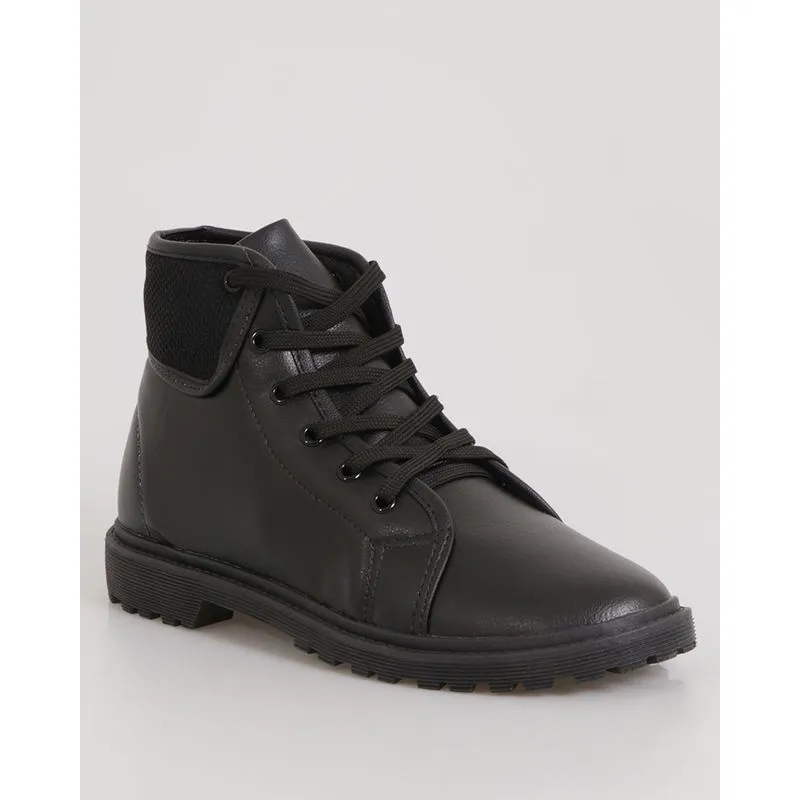 Bota Feminina Coturno Cano Curto Preta 34