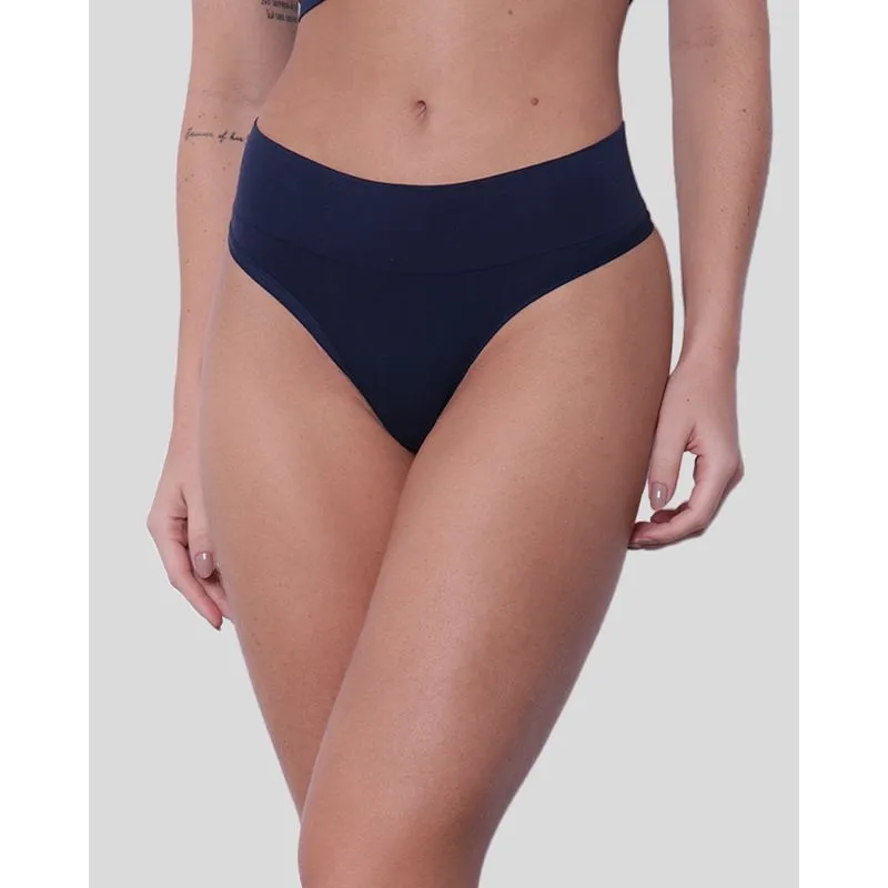 Calcinha Alta Fio Dental Sem Costura Marinho Zee Rucci GG